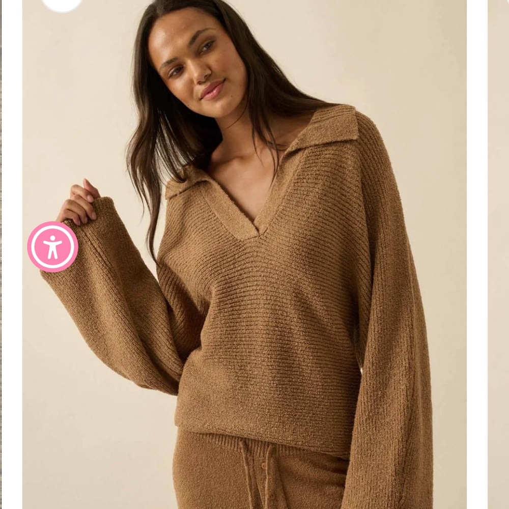 Brown Ribbed knit sweater - Picture 3 of 4